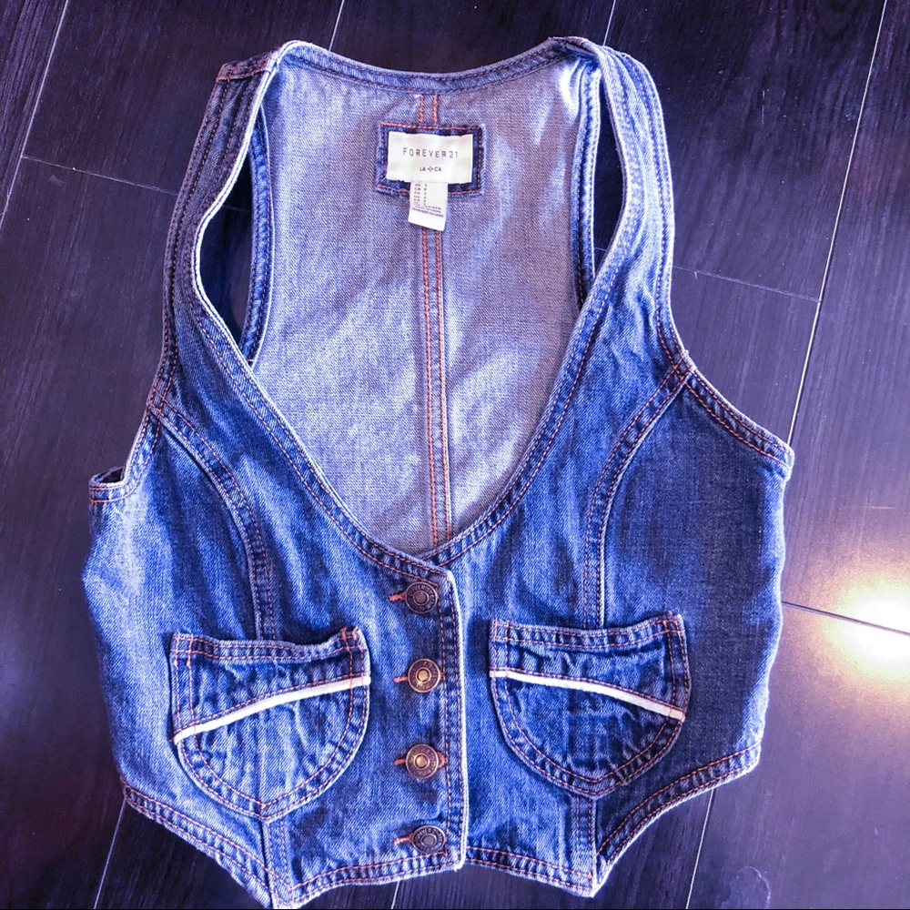 Denim corset top